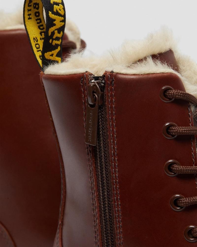 Dr Martens Jadon Faux Fur Forede Vinterstøvler Herre Brune | DK 576OKI